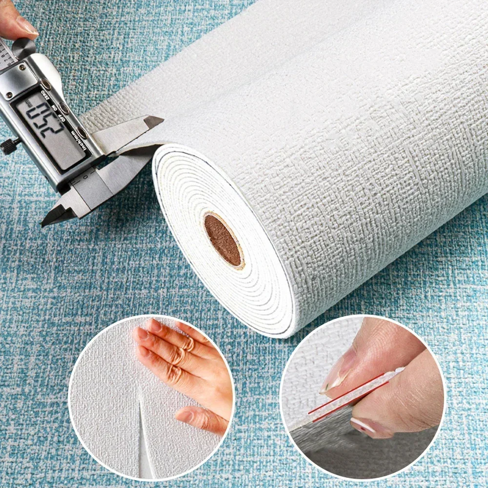 0.5X3/10m Self Adhesive 3D Panel Linen Wallpaper Foam Soundproof Waterproof 3D Diatom mud Wall Sticker New Bedroom Wallpaper