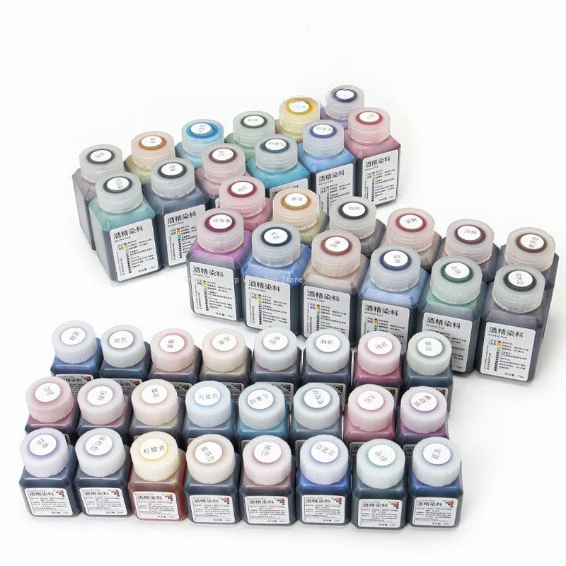 Colorful Alcohol Dye 24-color DIY Leather Carving Dilutable Coloring Colorant 25-70ml Leather Handicraft Making Dyeing Tools