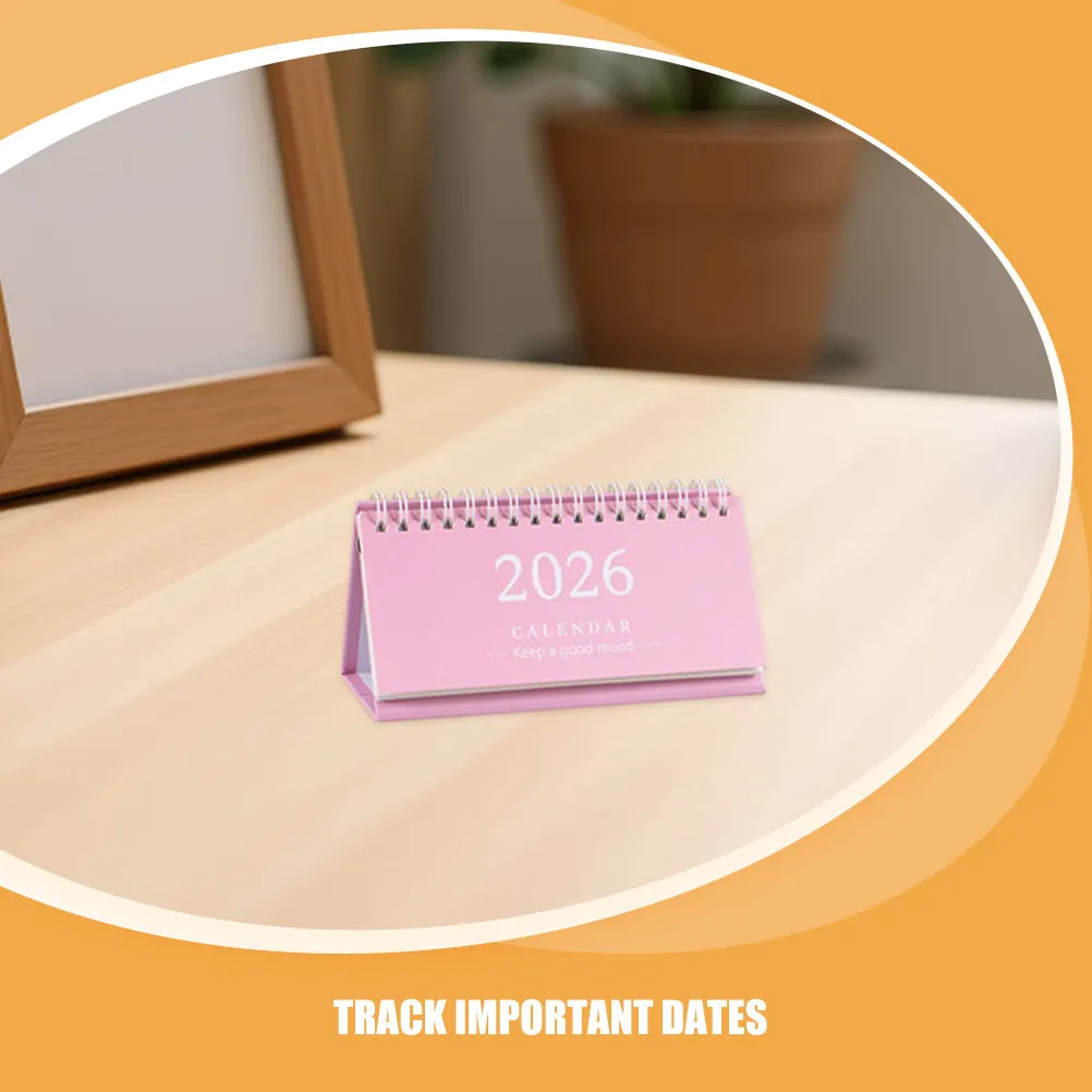 4Pcs 2026 Monthly Desk Calendar Minimalist Small Standing English Calendar Planner for Daily Task Tracking Office Home School