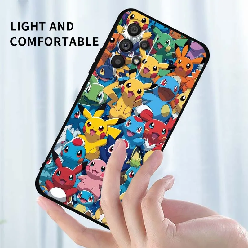 P-Poke M-Mons كارتون لسامسونج A41 A35 A34 A33 A32 A25 A24 A23 A21s A06 A05 A04 A03 نوت 10 20 الترا 5G غطاء أسود