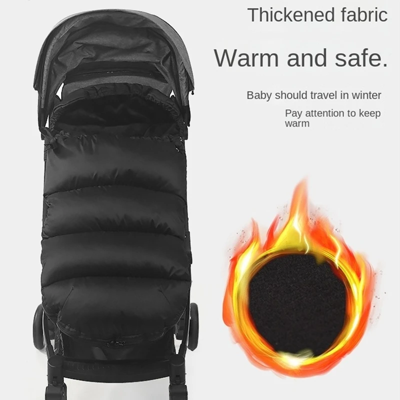 Universal Cozy Fleece Stroller Footmuff Baby Carriage Sack Outdoor Tour Waterproof Anti-Slip Adaptable for Almost Stroller Pram