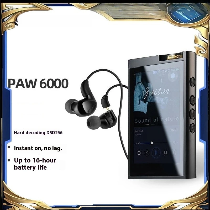 PAW 6000  Player Portable MP3 Xia omo ju Player Bluetooth Music HiFi, Music Listening Decoder, Touch Screen, 16H Playback