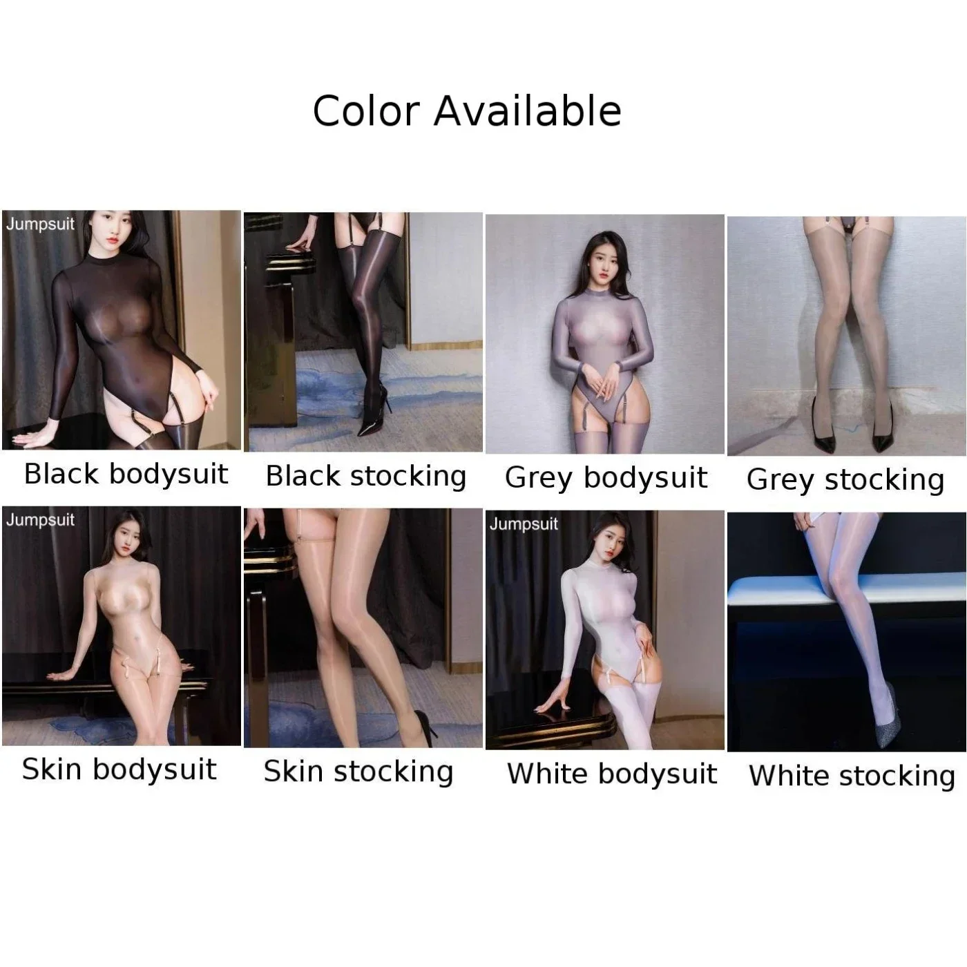 Women Sexy Lingerie Open Crotch Shiny Transparent All-Inclusive Tight Bodysuit