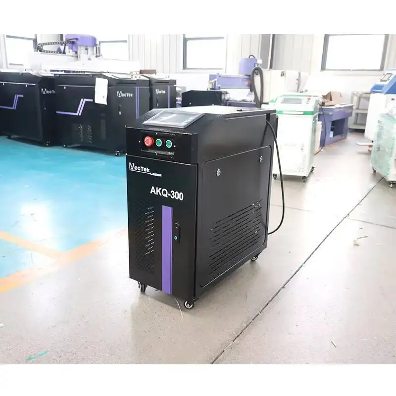 Acctek 200W 300W 500W 펄스 제거 녹 페인트 청소를 위한 목재 섬유 광학 레이저 클리너 Hine