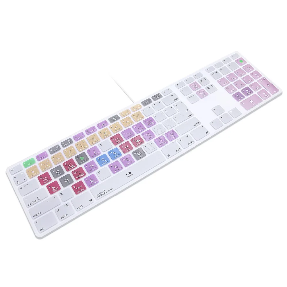 For Apple Keyboard with Numeric Keypad Wired USB Steinberg Cubase Hot keys Design Keyboard Cover For iMac G6 Desktop PC Wired