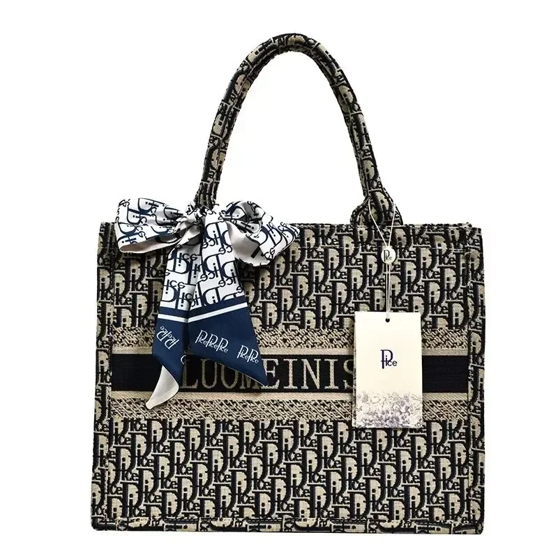 2 Size Women's Single Shoulder Bag Large Capacity Versatile Crossbody Handbags Underarm Bag Vintage Canvas Embroidered Tote Bags