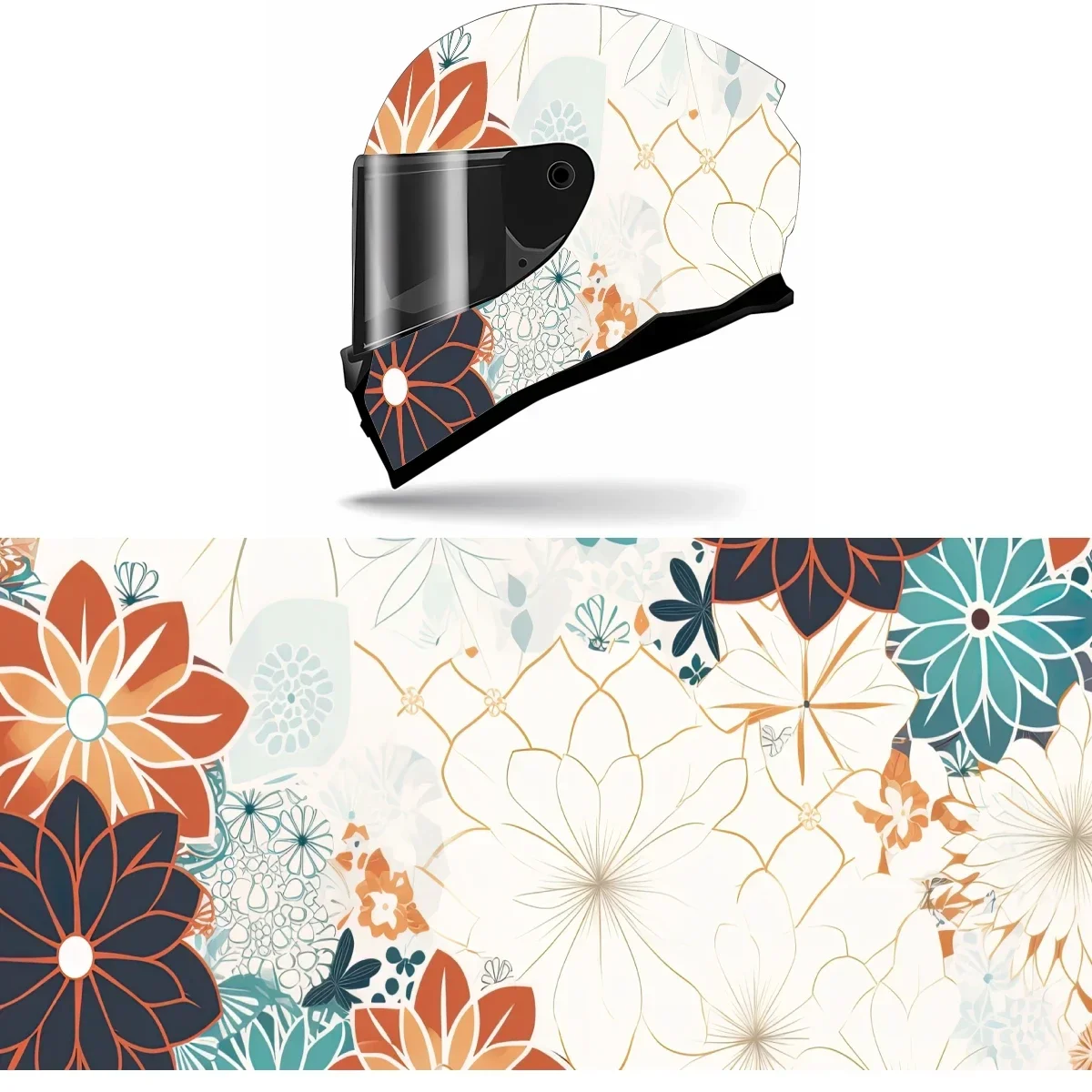 

Organic Asian Japanese Line Wave Full Helmet Wrap Sticker Motorcycle Helmet Racing Graphic Decal Vinyl Wrap Helmet Decor Sticker