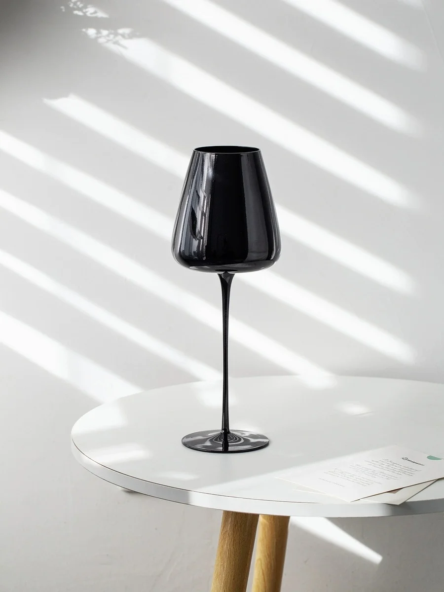 Black Slim Goblet Black Porcelain Crystal Glass Red Wine Glass Bordeaux Cup Home Decoration Ornament Wine Glass Champagne Glass