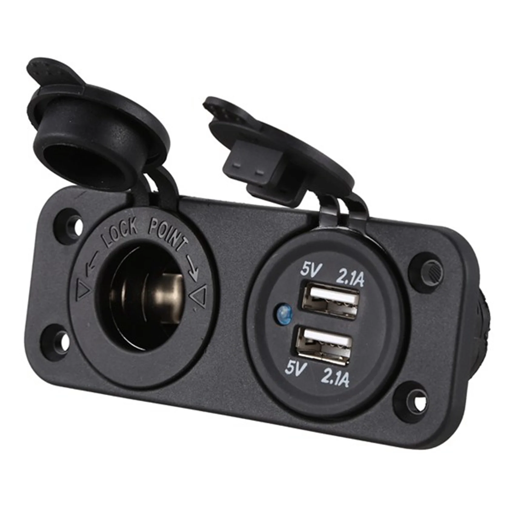 12V Dual USB Plug Charger Outlet Car Socket Charger Cigarette Lighter Socket Splitter Power Adapter