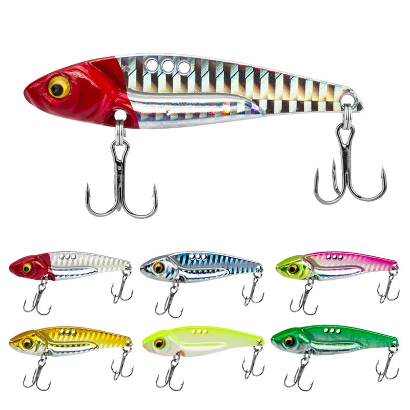 

5pc 3g- 20g VIB LureMetal Jig Lure 3D Eyes Pencil Minnow Painting Fishing Hard Bait with Treble Hook Fishing Tackle