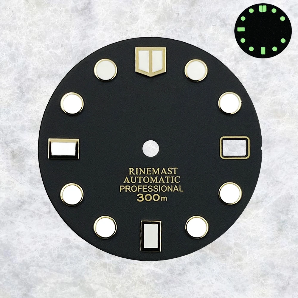 Blue/Red/Green/Black  28.5mm S Logo Dial  For NH35/NH36/4R/7S Japanese Automatic Movement Watch Green Luminous
