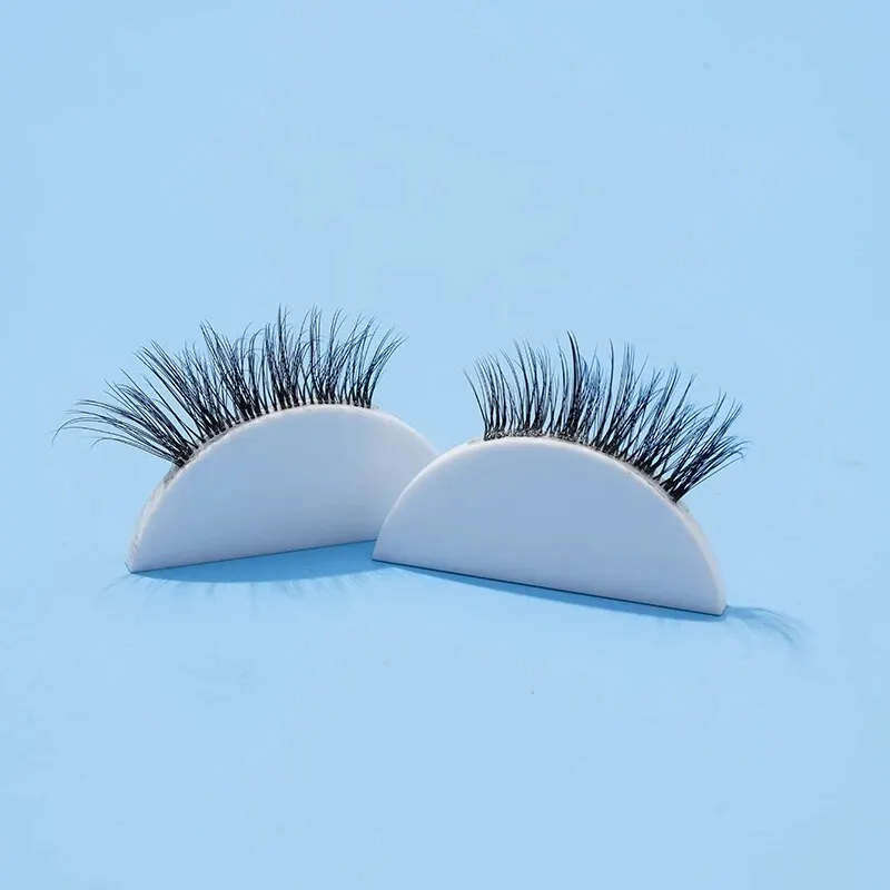 7 for Natural Slender Long Transparent Stem Type V False Eyelashes Half Eye False Eyelashes