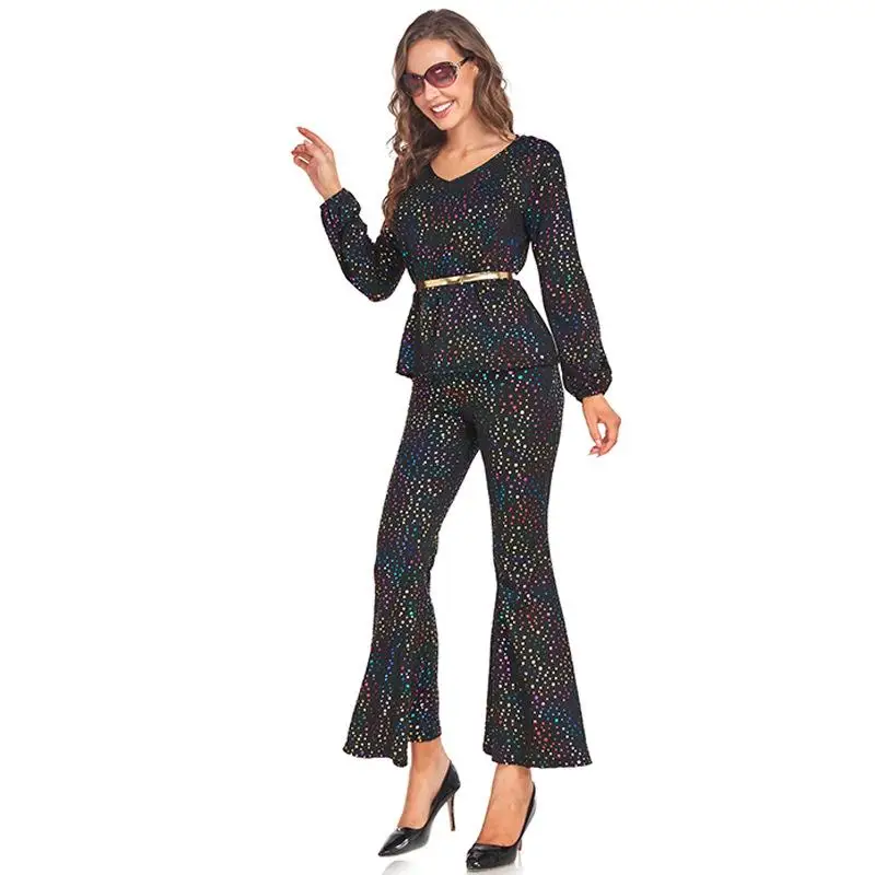 

Хэллоуин Трансграничный Новый Ретро Хип-Хоп Косплей Костюм V-Ne Певица Танцевальное Сценическое Представление Женская Этническая Моя