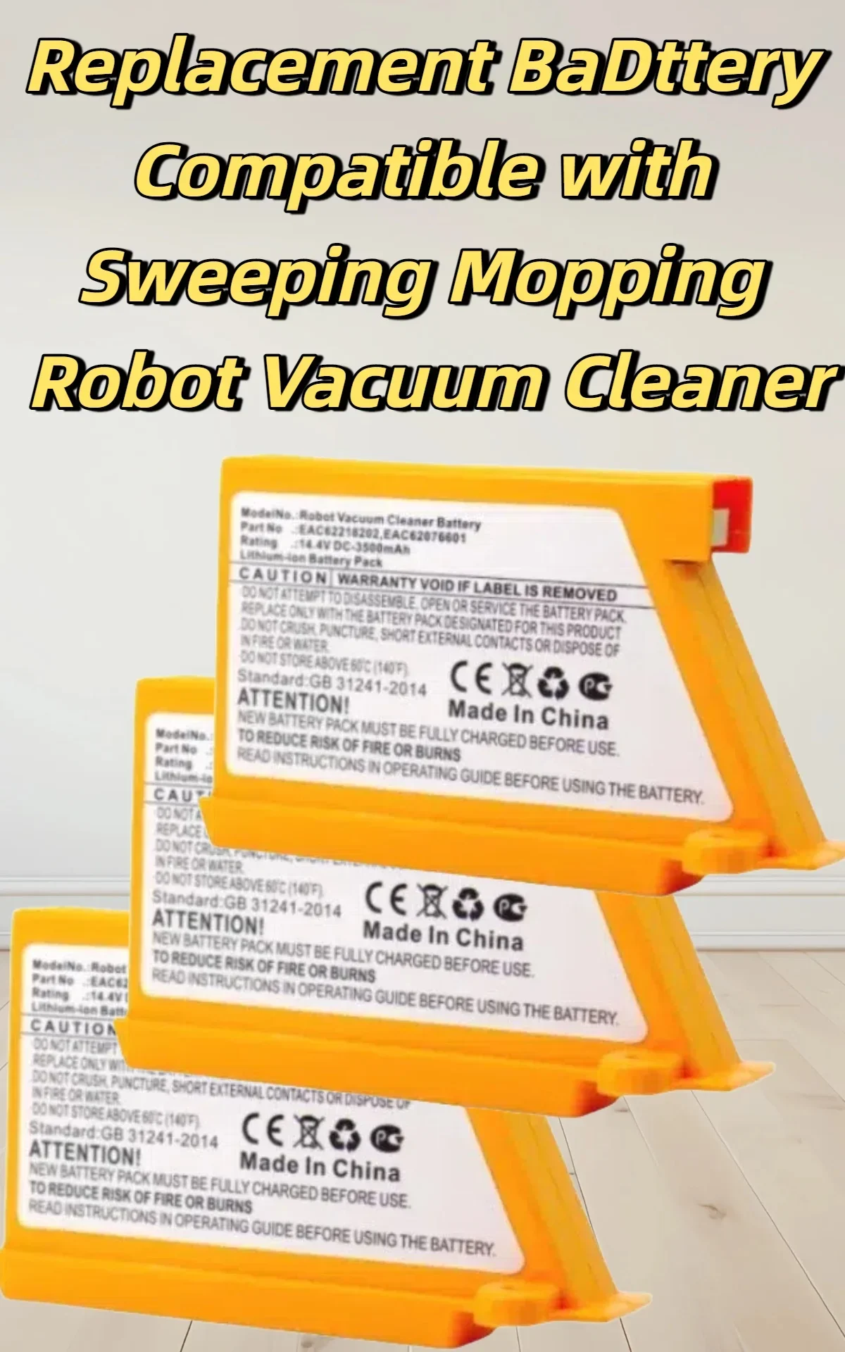 

Battery for Sweeping Mopping Robot,for VR65720LVMP/VR65715LVM/VacuumCleaners & EAC62218205/AGM30061001 Parts,Stable Performance