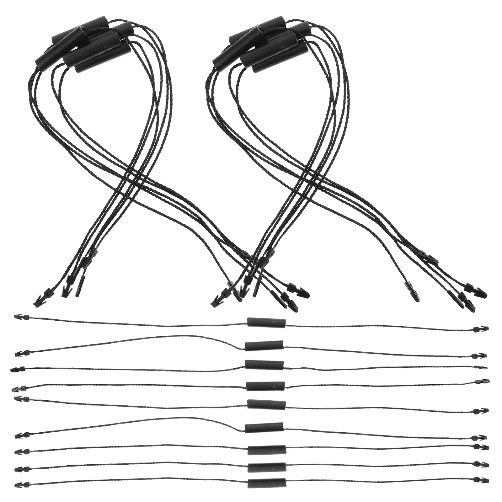 

1Pack Cylinder Double Lock Hang Tag String Black Reliable Durable Fasteners for Clothing Shoes Bags Accessories