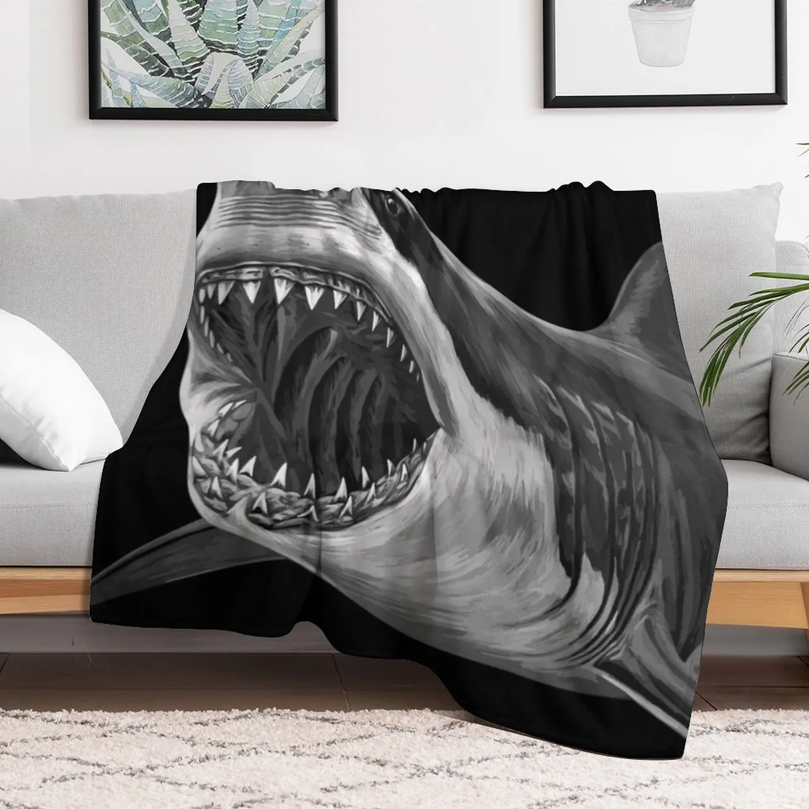 Great White Shark Throw Blanket Decoratives Large Thin warm winter Blankets