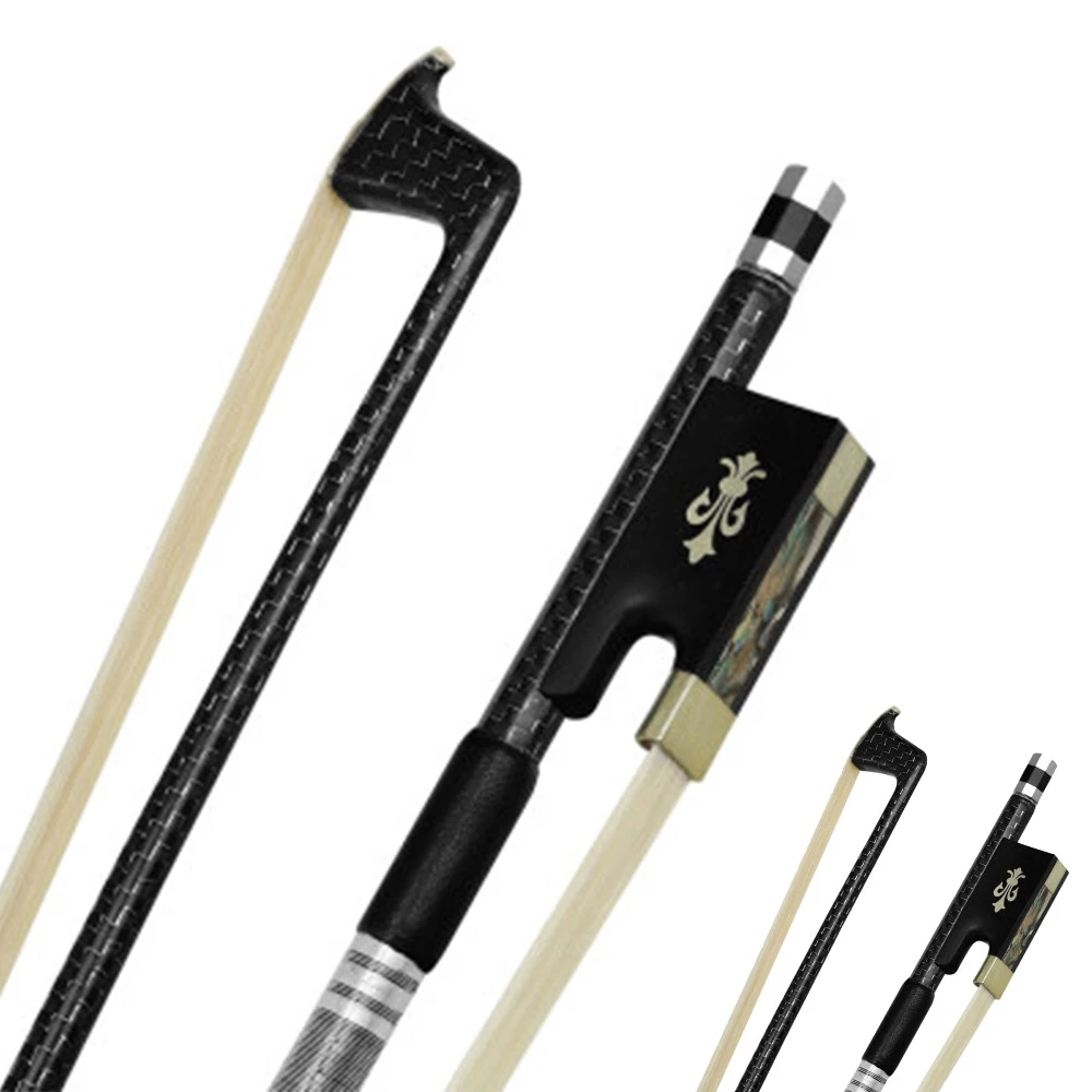 IRIN QA-30 Violin Bow Pure Horsetail Hair Carvings Shells Fiddle Bow Carbon Fiber Violin String Instrument Accessories