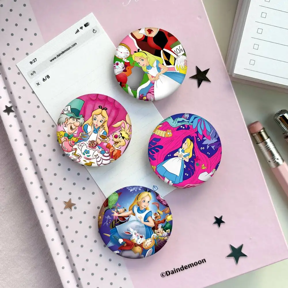 Cartoon A-Alice In W-Wonderland Round Badge Creative Brooch Clothing Backpack Accessories Lapel Pin view 6