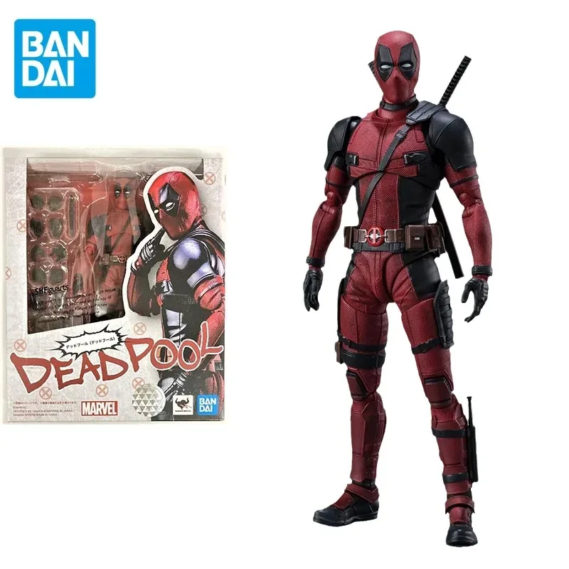 In Stock Original Bandai  Figure S.H.Figuarts SHF Deadpool1.0 Superhero PVC Anime Action Figures Model Toy Collection Doll Gifts