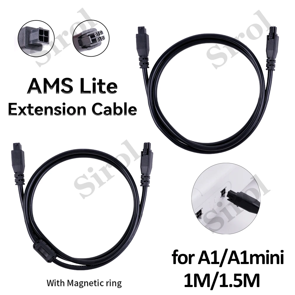 1pcs Bambu Lab AMS Lite 1M 2M 4-pin Extension Cable For A1/A1mini 3D Printer