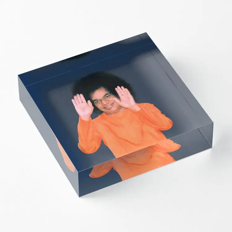 Sathya Sai Baba Blessings Photo  Acrylic Block Decoration Bedroom Fashionable Room Cute Decor Art Photos Home Funny Family