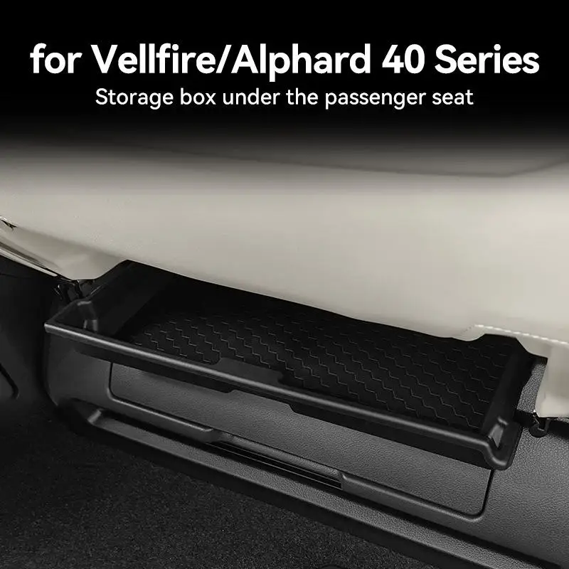

For Alphard Vellfire 40 Series 2023-2026 Car Box Under Interior Auto Passenger Accessory Tray Storage Organizer F0y9