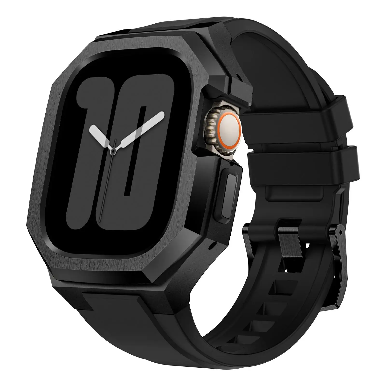 for-apple-watch-ultra-3-2-1-49mm-stainless-steel-protective-case-integrated-fluororubber-watch-band-black
