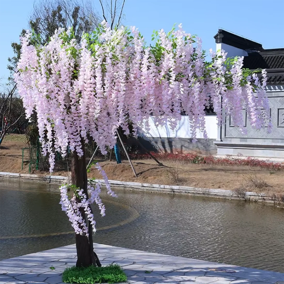 

Simulation wisteria Blossom Tree Wedding Arch Decoration Wisteria Flower Tree Draped wisteria Blossom Rattan