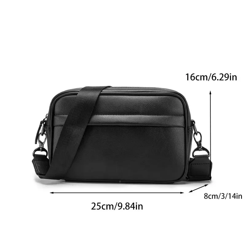 Bolsa tiracolo de couro PU masculina, mensageiro casual, bolsa de ombro masculina, bolsa sólida, nova