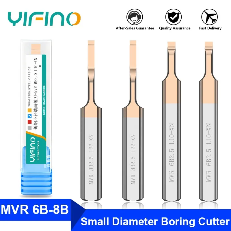 YIFINO MVR Tungsten Steel Carbide Small Diameter Boring Cutter End Face Arc Anti-Seismic Stainless Steel Cutting Groove Tools