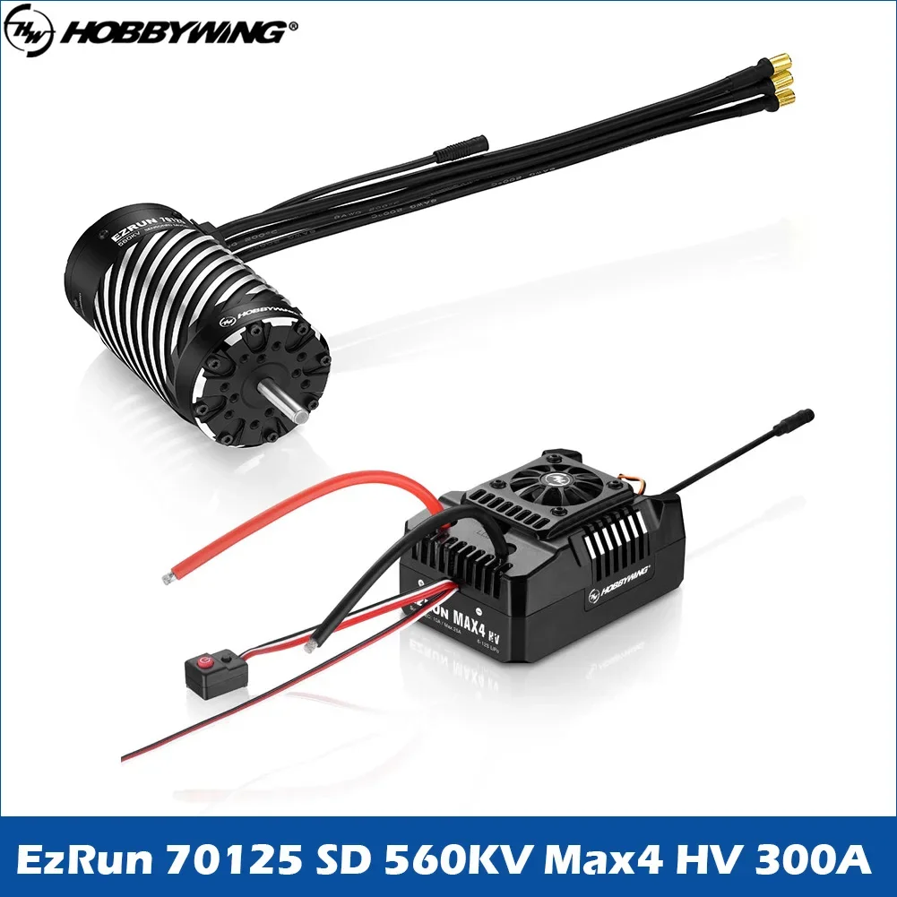UniFlyHobbywing EZRUN MAX4 HV 300A 6-12S Brushless ESC 70125SD KV560 8-12S 4 Pole Brushless Sensored Motor Combo For 1/5 RC Tru