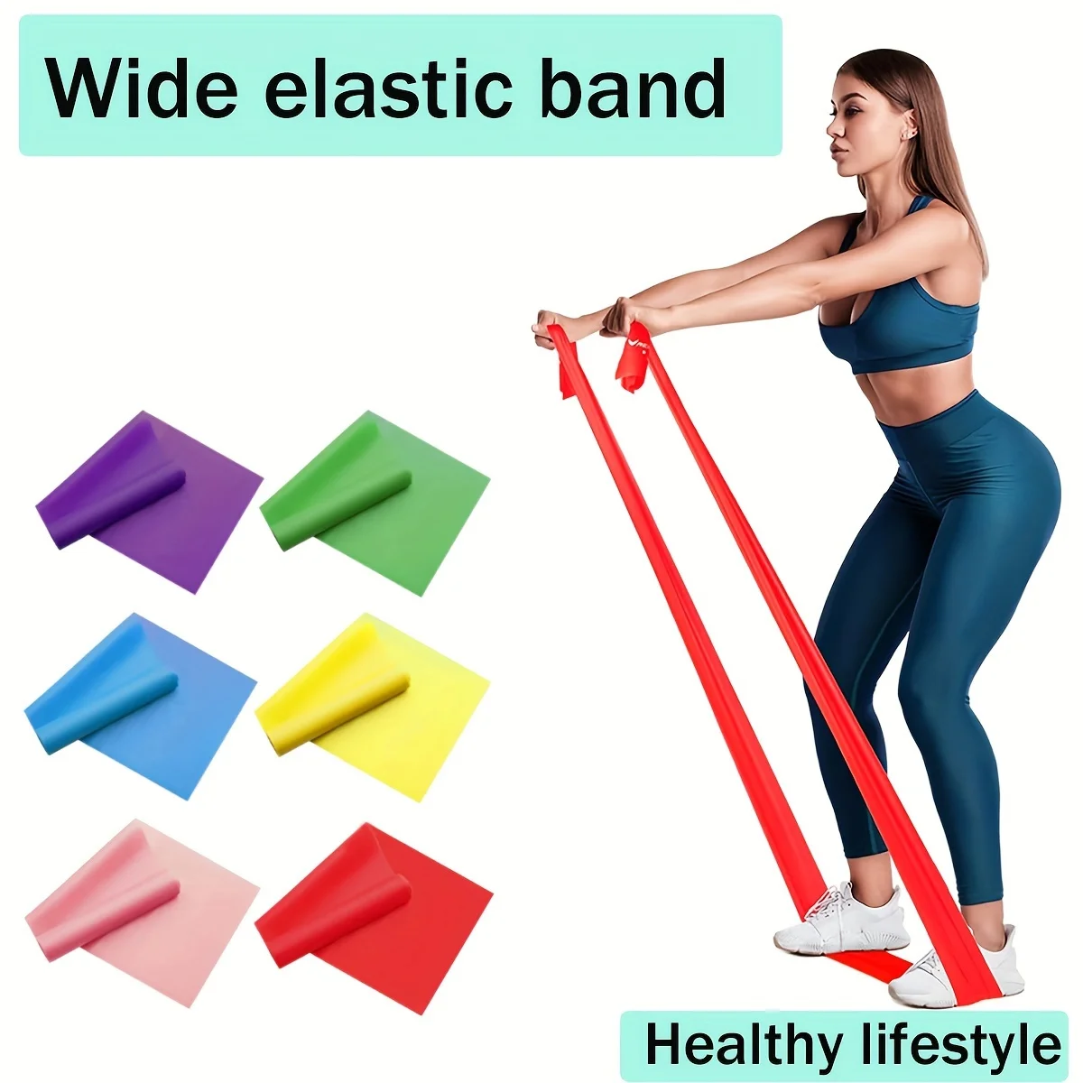 Yoga Fitness Resistance Band Long Training Stretch Bands for Physical Relax Lower Body Home Strength Elastic Exercise Bands