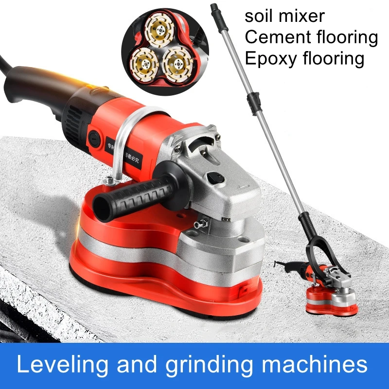 Handheld epoxy paint floor grinder concrete pavement grinding machine dustless polishing rough grinding machine milling machine