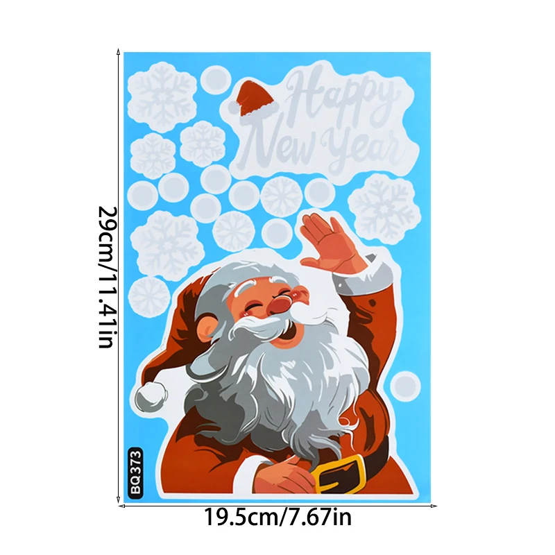 Janela De Natal Adesivos De Parede De Vidro, Floco De Neve Branco, Papai Noel, Alce, Decoração De Casa, Presente De Ano Novo