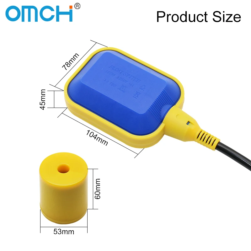 OMCH-Controller تعويم التبديل المفاتيح السائلة، مفتاح تعويم السوائل السائل، مستشعر المقاولين، 2 م، 3 م، 4 م، 5 م، 10 م، 15 م، 1 قطعة