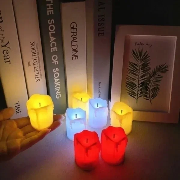 1/6PCS Flameless LED Candles Battery Operated Black Core Tea Lights Wedding Birthday Party Home Decor Electronic Fake Candles