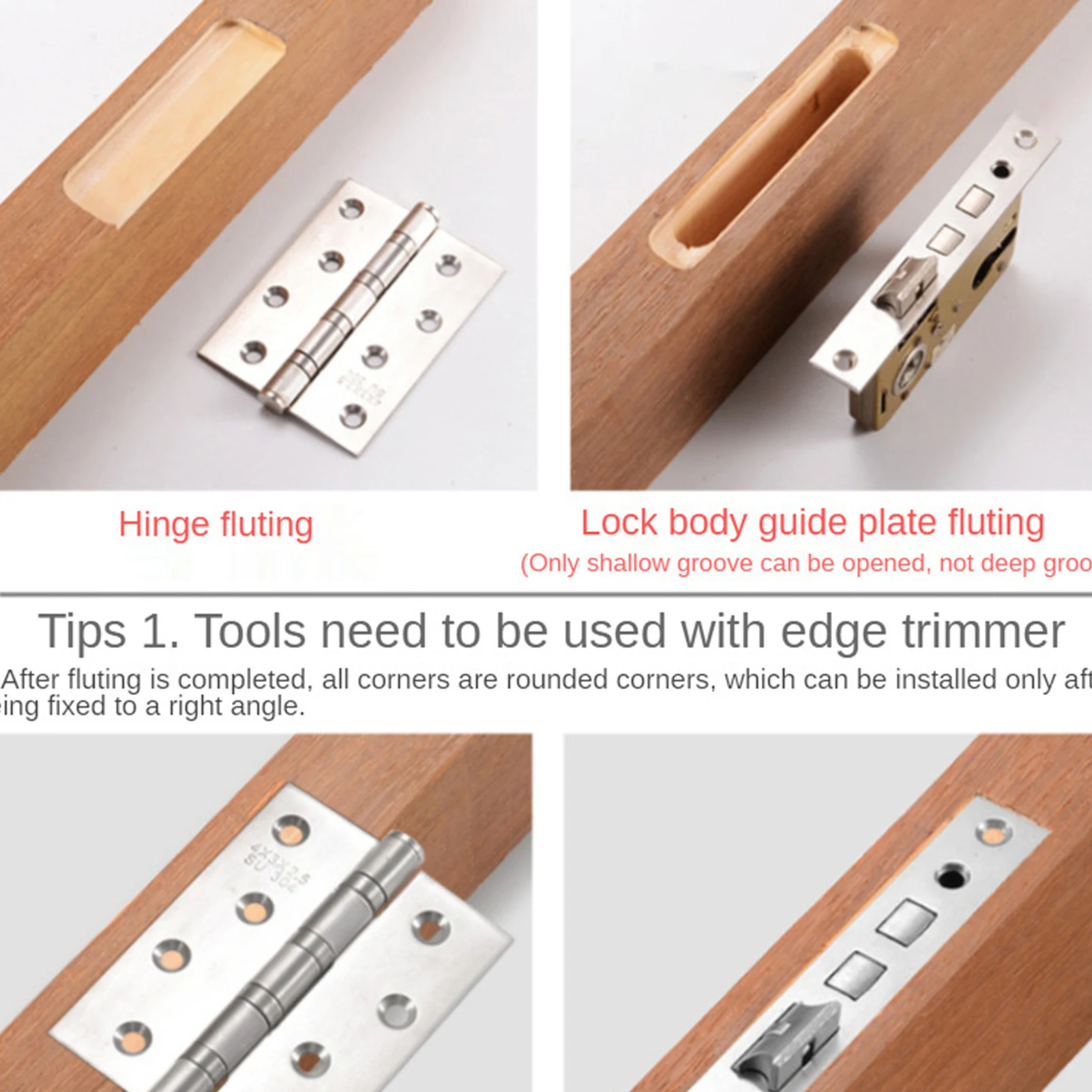 Door Hinge Template Jig Woodworking Hole Opener Positioning Drilling Slotter Lock Guide Plate Wooden Door Hinge Hole Guide Door