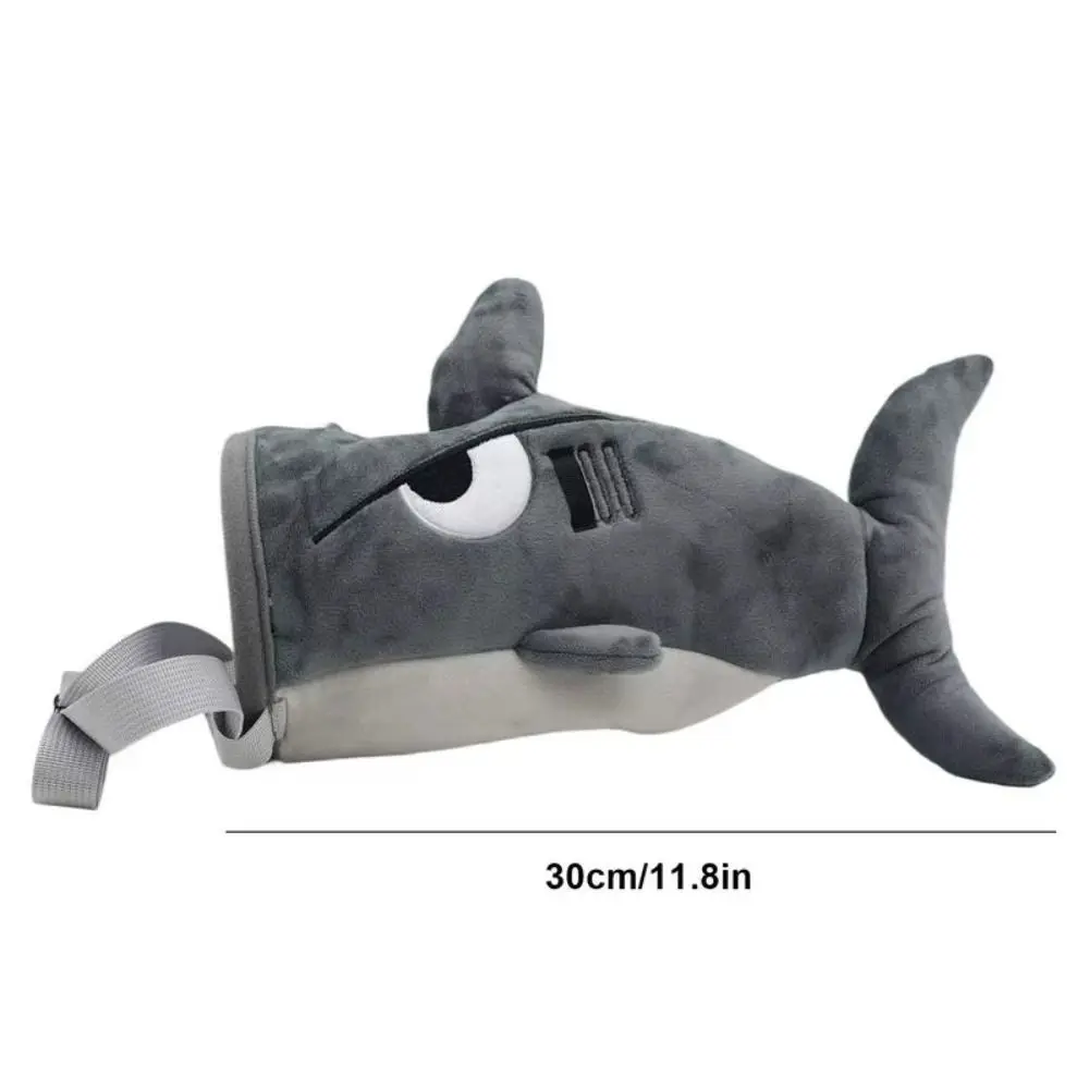 Flannel Shark Chalk Bag Rock Climbers Stuffed Animal Rock Climbing Bag Gray Bouldering Magnesium Powder Bag Gyming Sports Gift