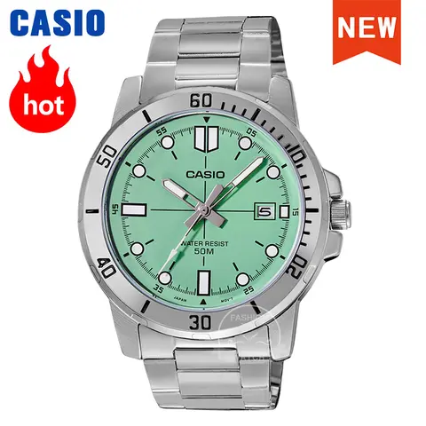 Reloj Casio Business con banda de acero Esfera grande Diseño de moda para uso comercial y informal MTP-VD01D-3E1