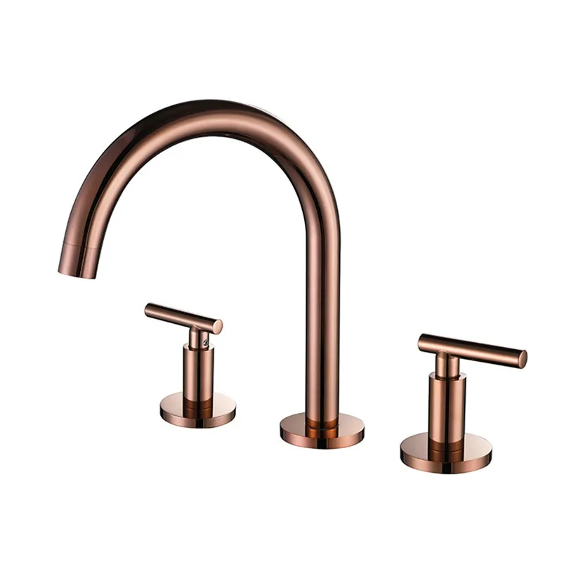 

Tuqiu Bathroom faucet Rose Gold widespread Basin faucet black Tap luxury Gold Basin Mixer Hot And Cold shower room sink Faucet