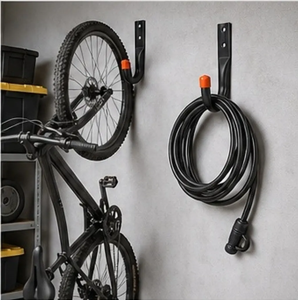 2Pcs Garage Hooks Heavy Duty Wall Mount Bicycle Hook Set for Garage Tool Storage Overhead Ceiling Rack Bike Hanger Outdoor