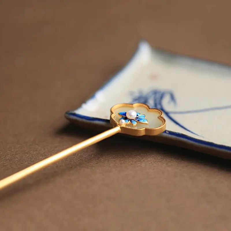 

Заколка для волос Ruyi Step Shake, антикварная высококачественная заколка для волос, заколка для волос из натурального камня, украшения