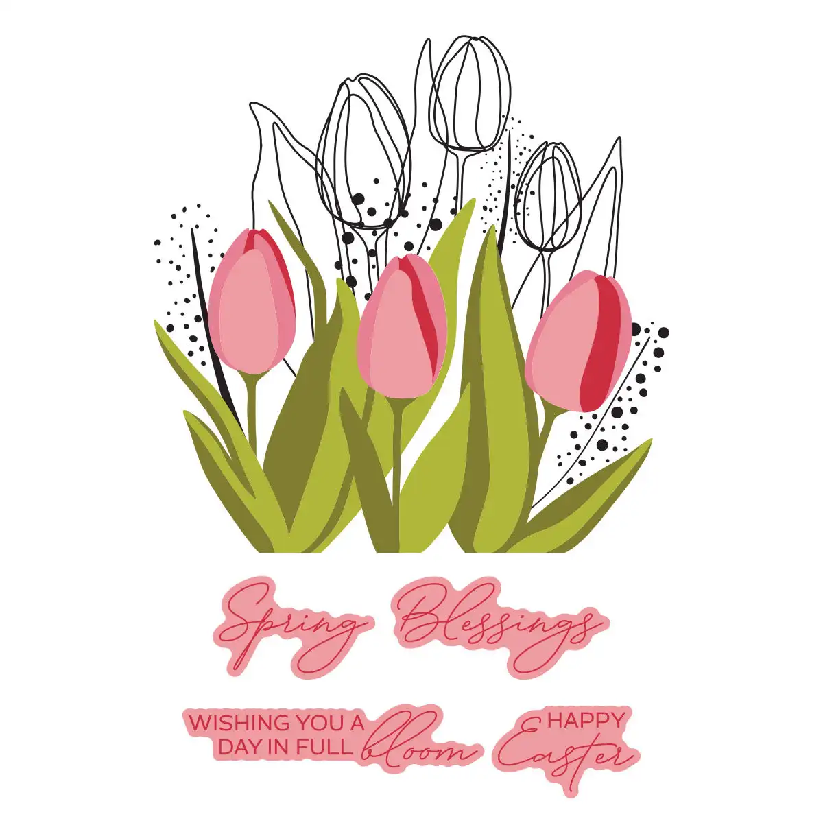 

Spring From Ink to Petal Metal Cutting Dies Clear Stamps Stencil Hot Foil for DIY Scrapbook Embossed February 2026 New Easter