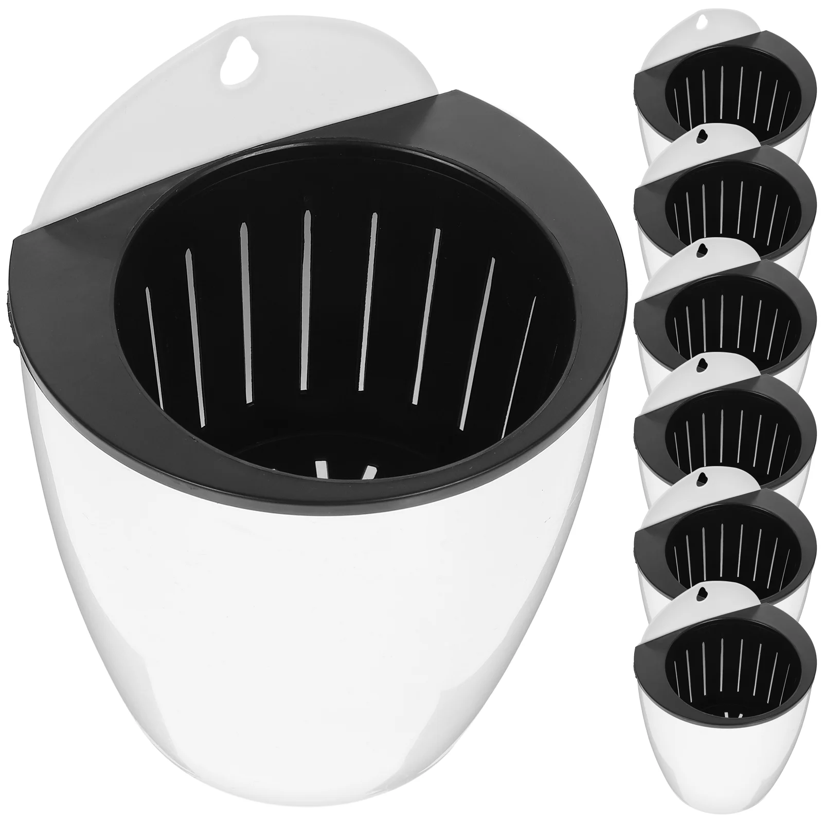 

7 Pcs Flowerpot Plant Plants Container Coat Hanger Self-absorbent Watering Pots Plastic Round