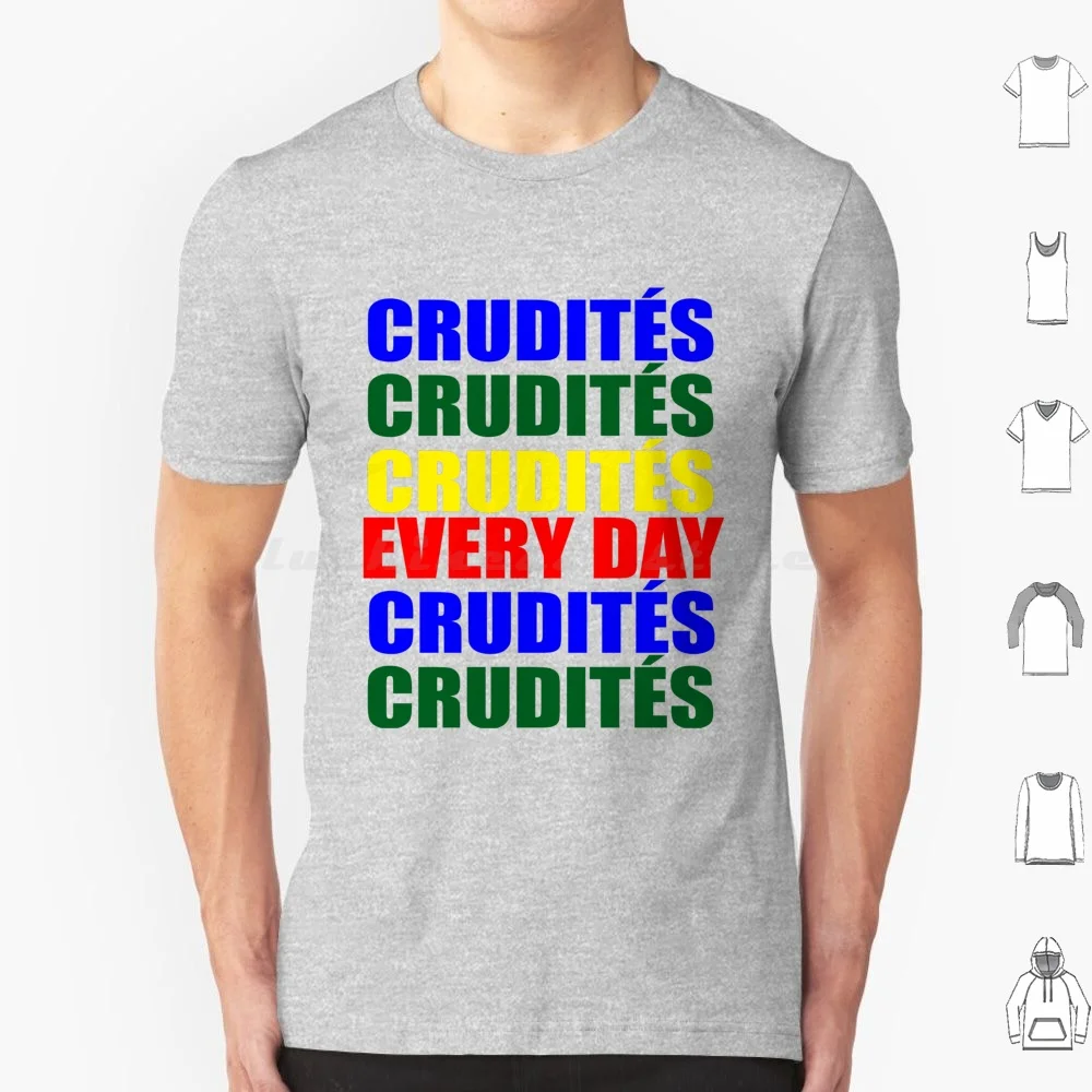 Camiseta con estampado de crudites, camisa 100% de algodón, tamaño grande, con estampado de cruditas, apio, zanahorias, Hors Doeuvre