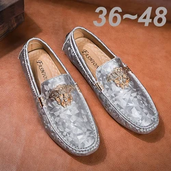 Designer Mens Casual Loafers Sneakers Women Fashion Handmade Moccasins Retro Leisure Dress Driving Shoes for Men Plus Size 47 48
