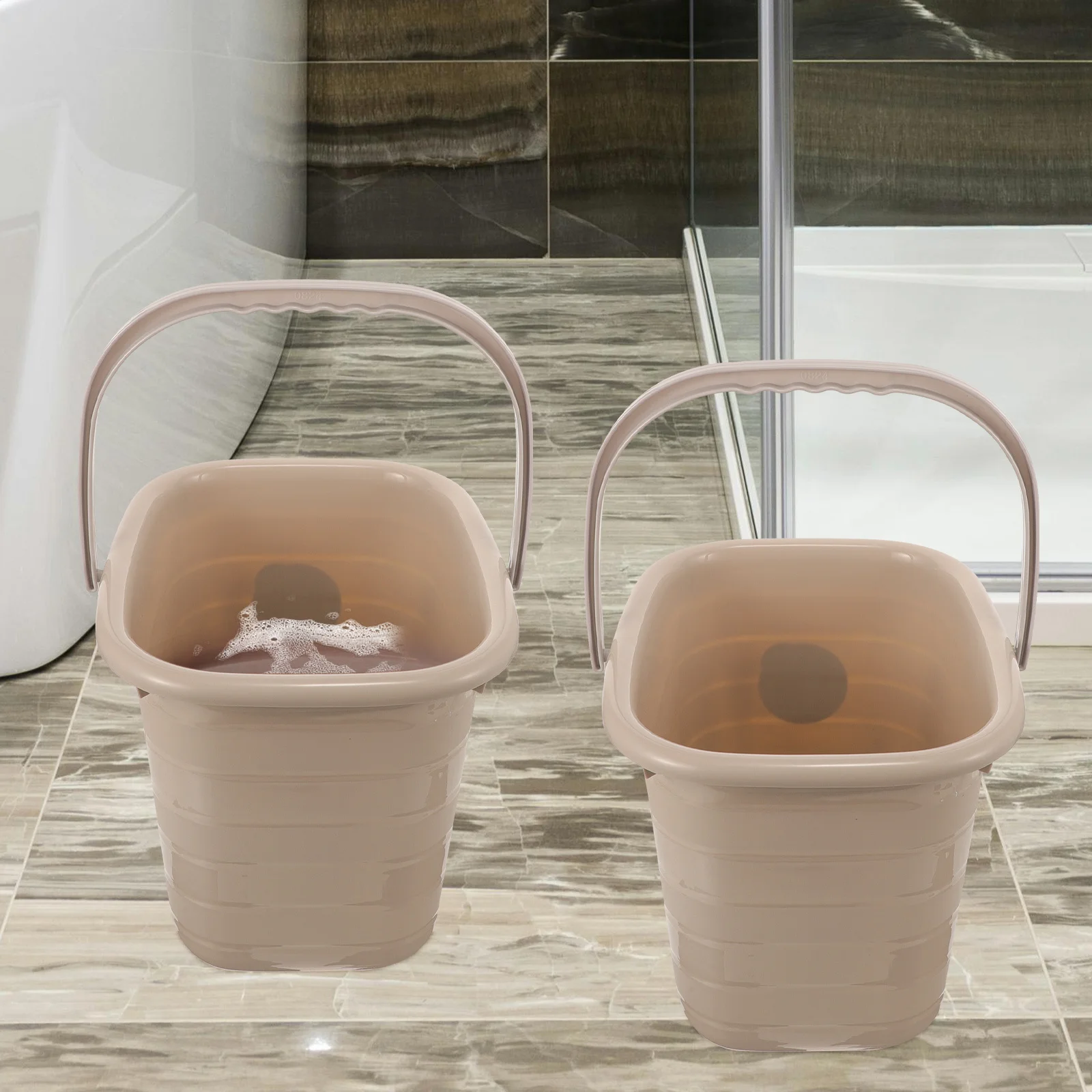 

Compact 11L Plastic Soaking Bowl with Handle Small Bucket for Foot Spa Cleaning Mop Wash Home Water Storage Portable Beach Use