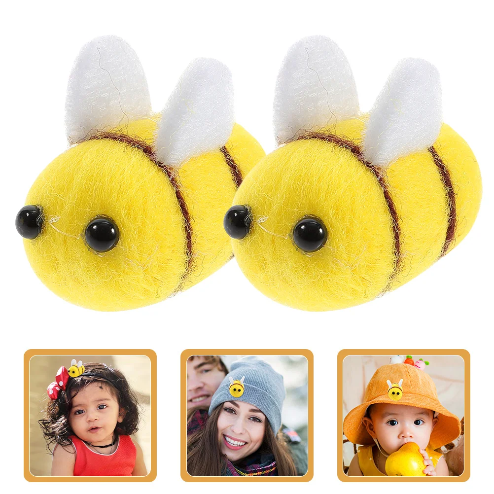 8 stuks wollen vilt bijen DIY mini knutselwerkjes haarspeldjes kostuumfeestdecoratie bijendecoratie viltbijen platte achterkant versieringen