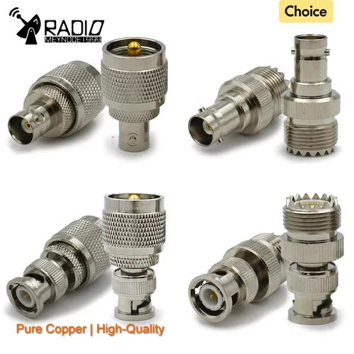 Imagen 1 del producto Conector SO239 PL259 UHF a BNC macho y hembra Q9 BNC a UHF adaptador Coaxial RF para conector de suministros y equipos eléctricos