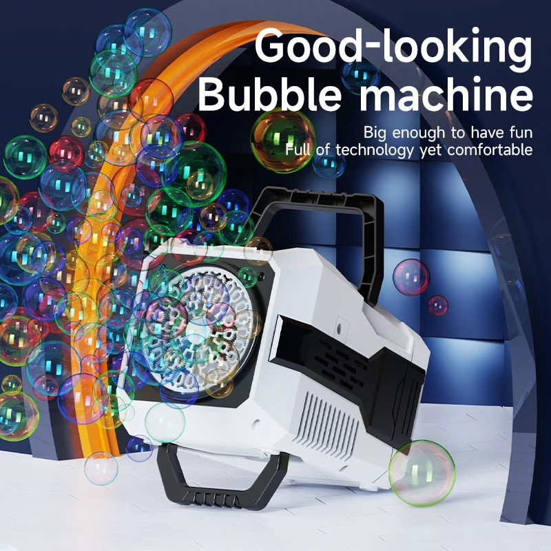 Bubble Machine, Automatic Bubble Machine with LED Lights for Indoor/Outdoor Water Play Portable Bubble Machine, Party and Birthd